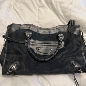 Balenciaga black motor cross bag